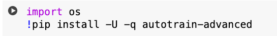 Install Autotrain library